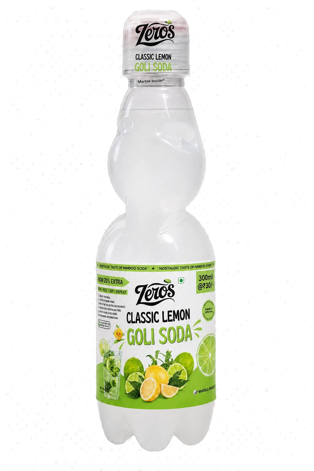 Zeros Classic Lemon Goli Soda 300 ml bottle