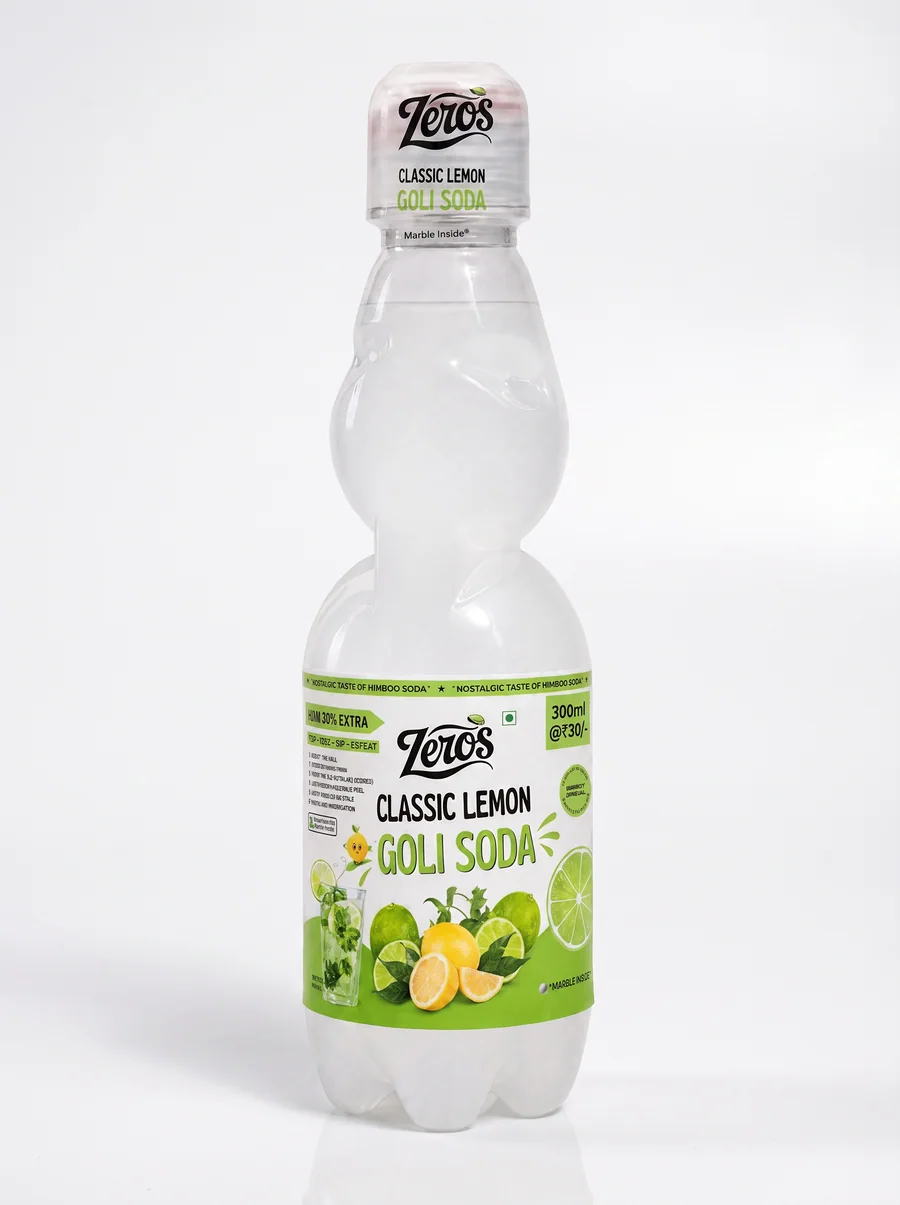 Zeros Classic Lemon Goli Soda, 300 ml Marble Bottle