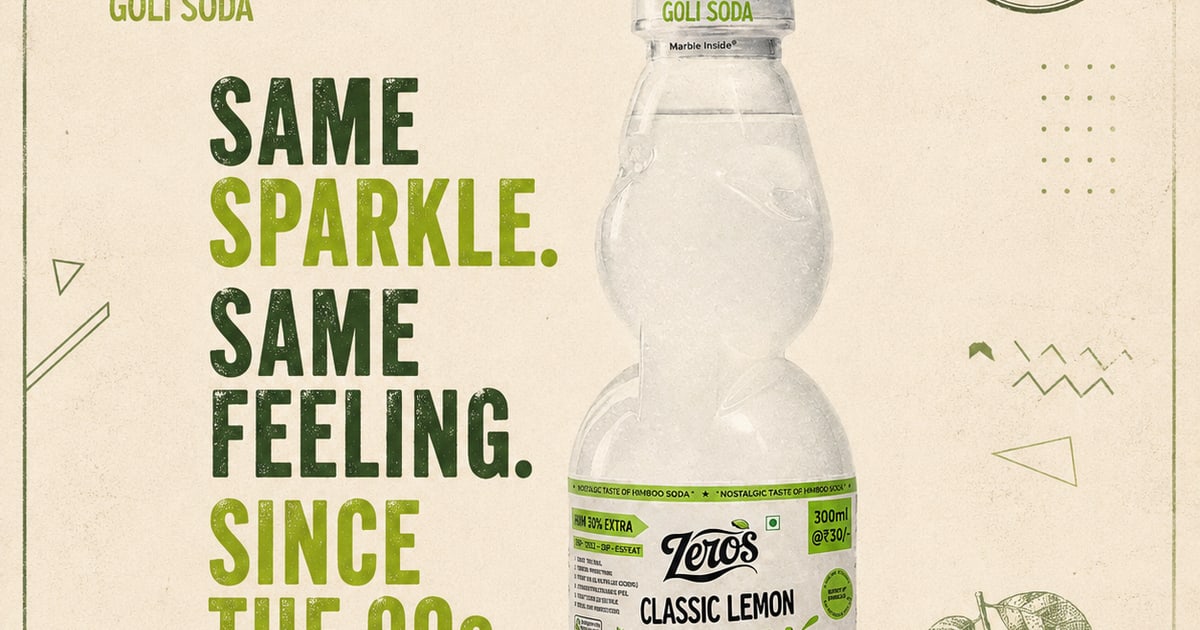Zeros Classic Lemon Goli Soda in the current approved PET bottle