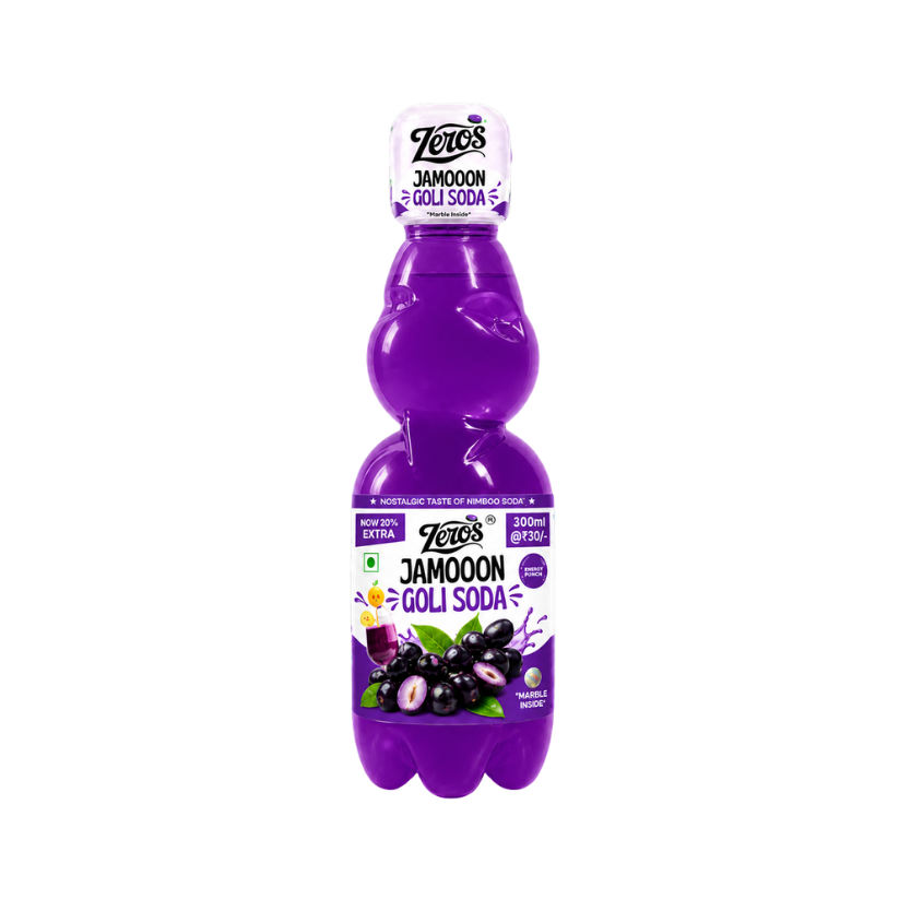 Zeros Jamooon Goli Soda, 300 ml PET Marble Bottle
